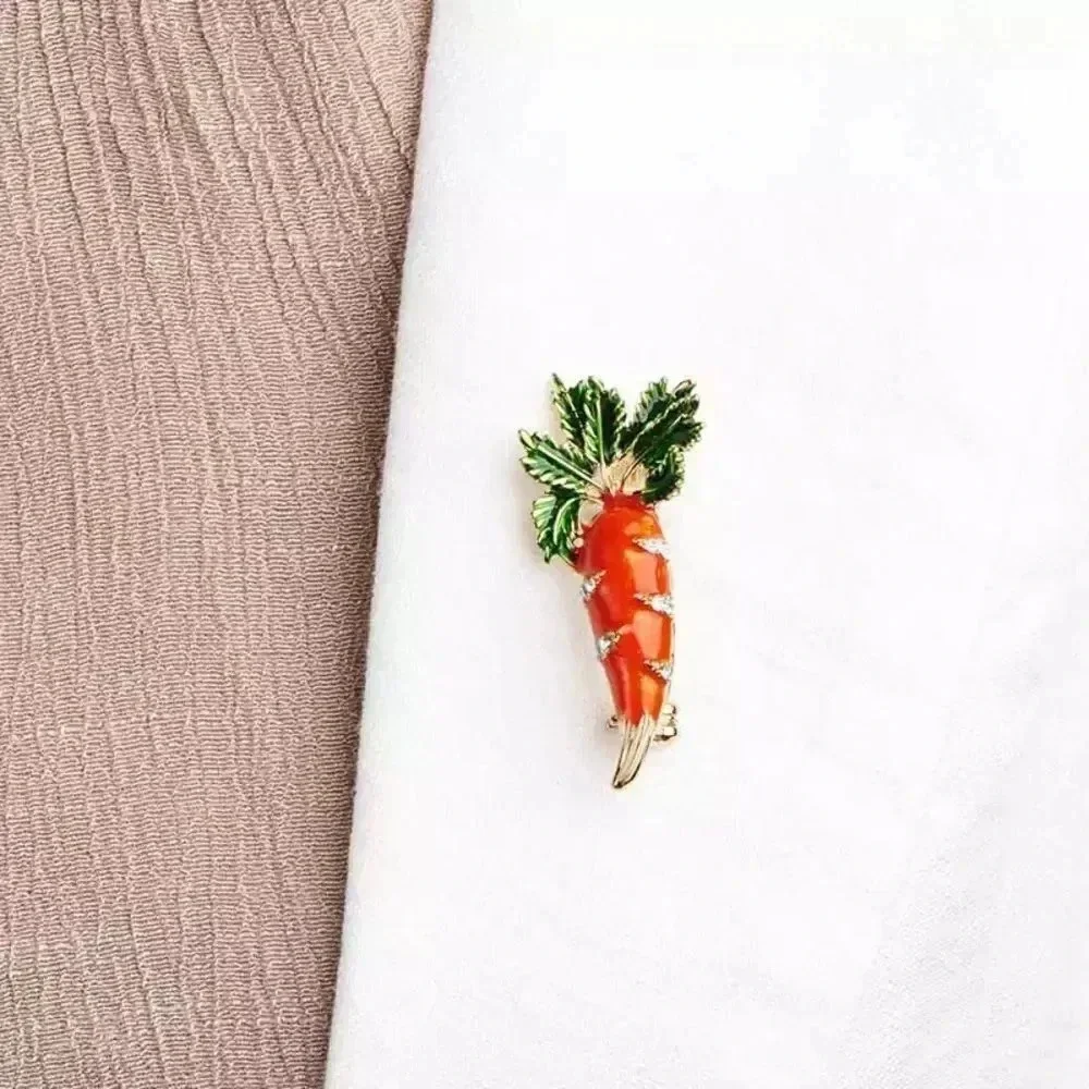 VQ Enamel Carrot Brooch